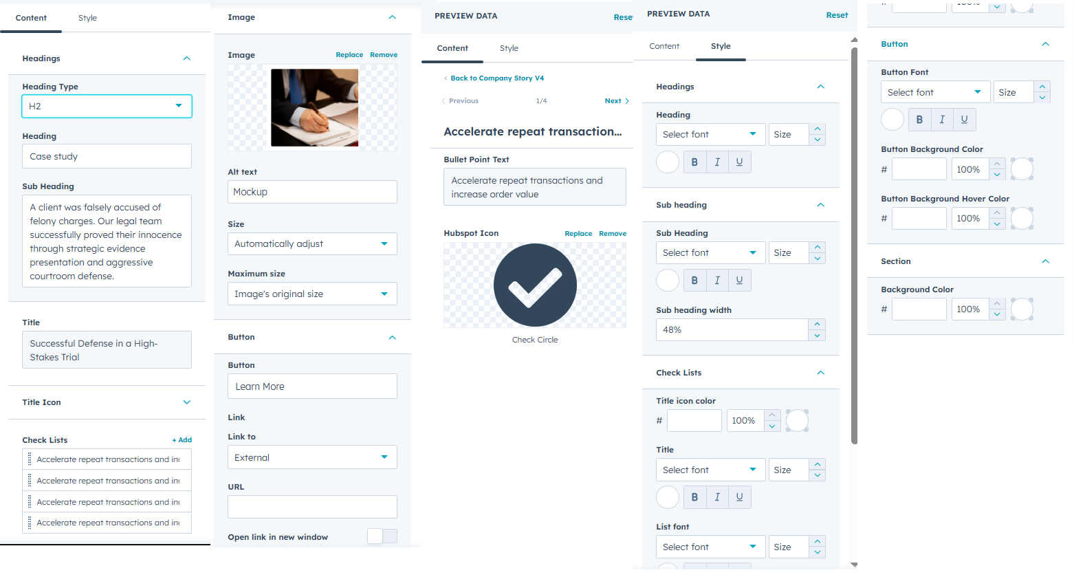 Company Story with button