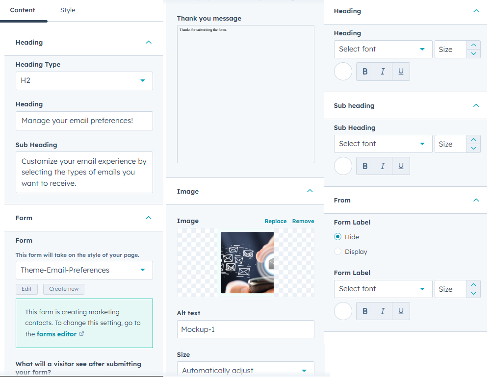 Email Confirmation & Preferences