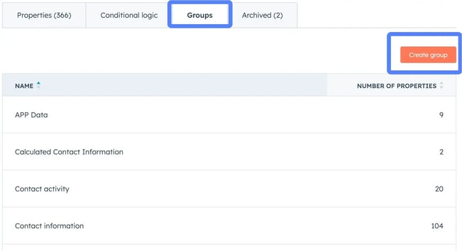 Grouping Manually Created Properties