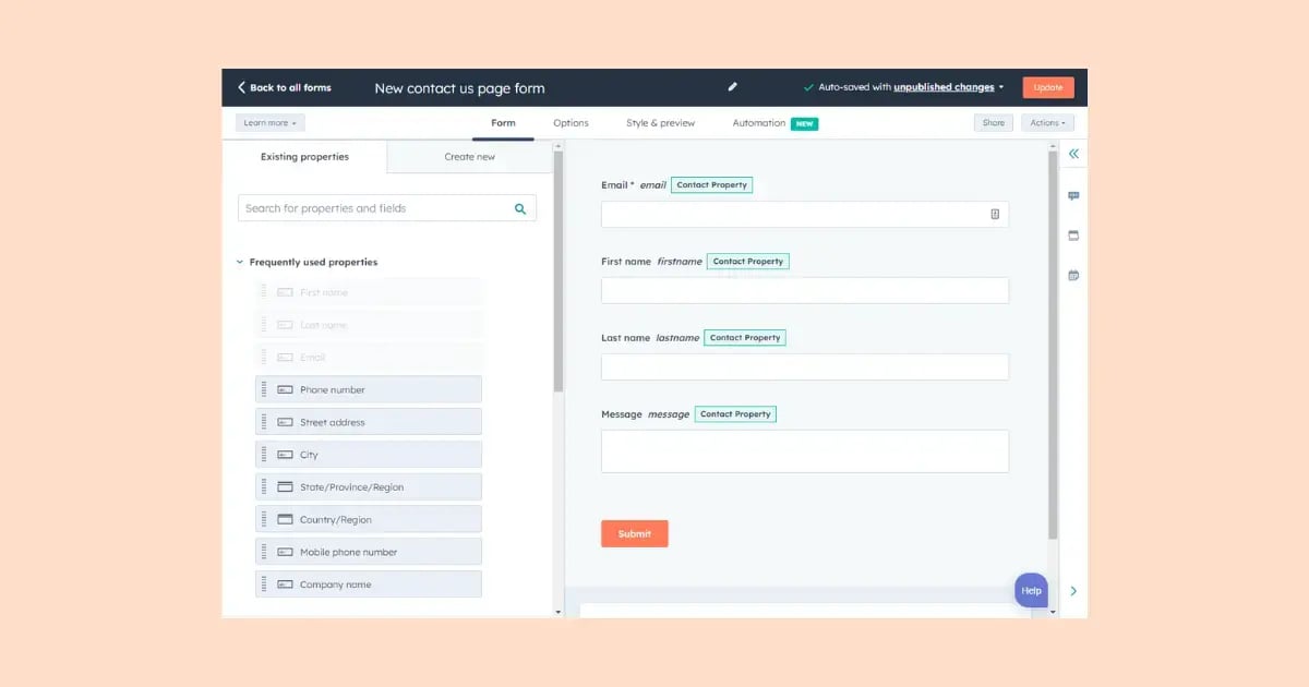 Optimise HubSpot Forms