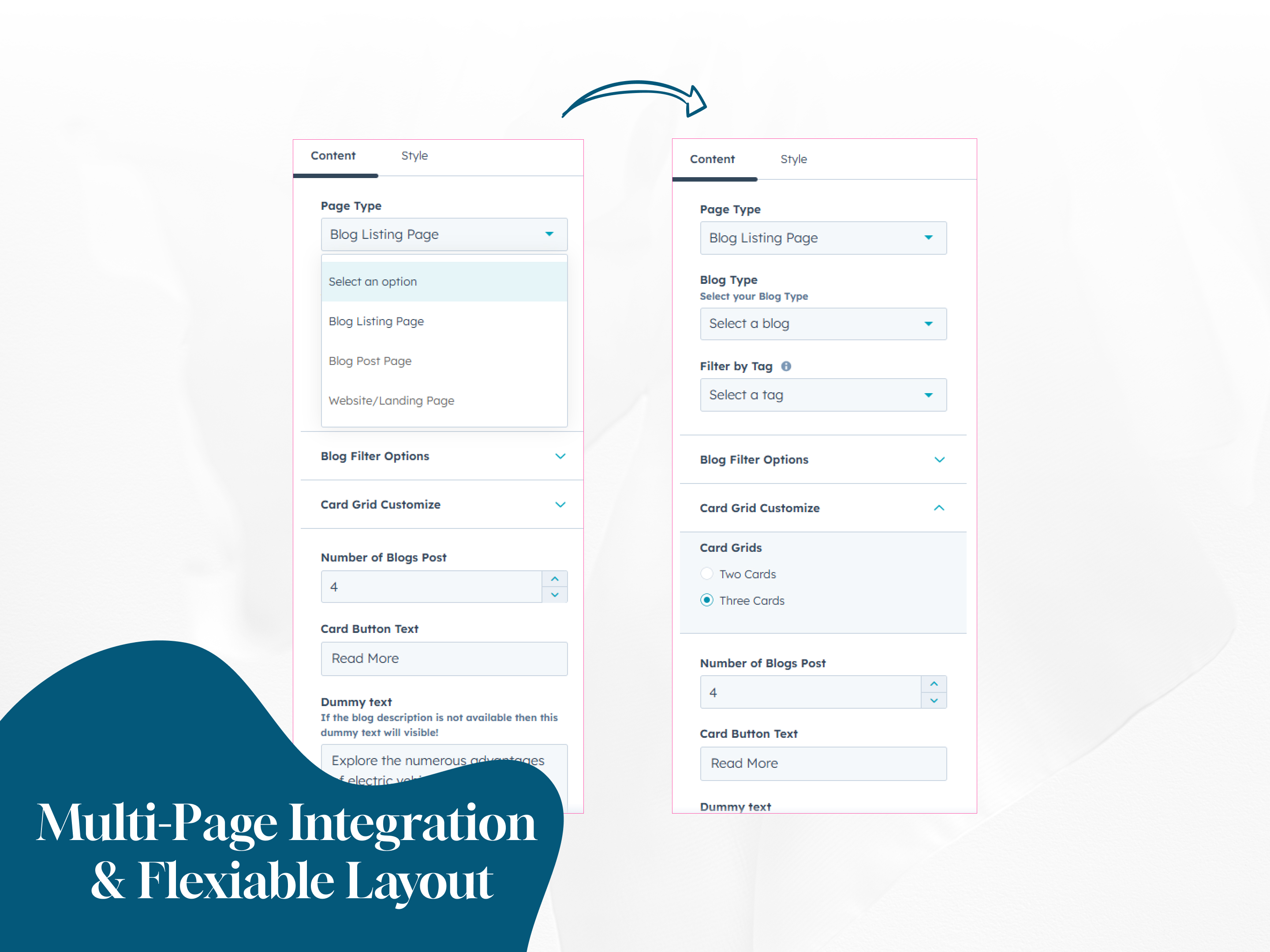 Multi-Page Integration and Flexiable Layout